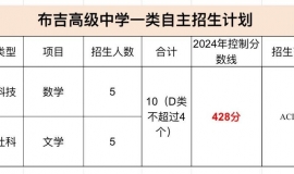 2024年布吉高级中学中招自主招生一类招生简章